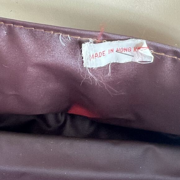 Vintage Wicker Handbag Leather Double Strap Twist Lock Brown Woven Hong Kong - Picture 13 of 13